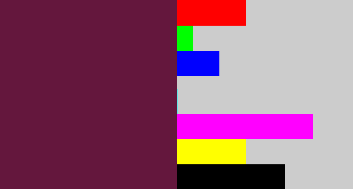 Hex color #64173d - plum