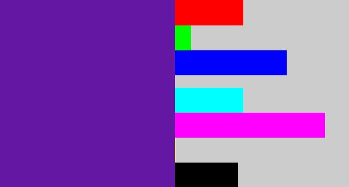 Hex color #6417a3 - purple