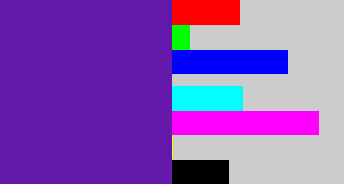 Hex color #6419aa - purple