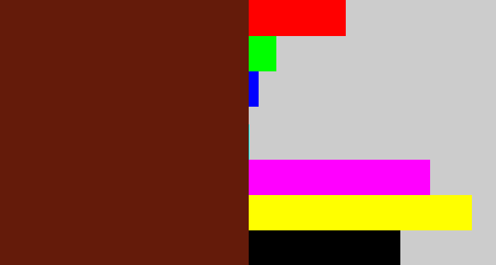 Hex color #641b0a - reddy brown