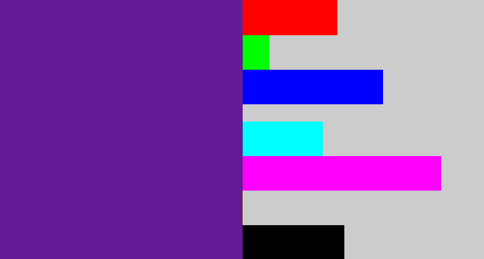 Hex color #641b95 - purple