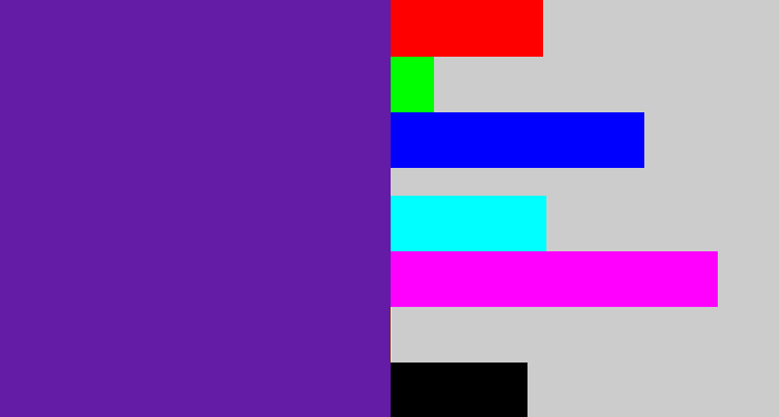 Hex color #641ba6 - purple