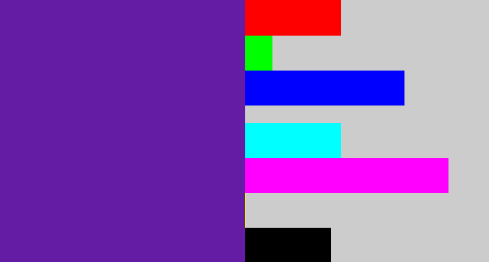 Hex color #641ca5 - purple