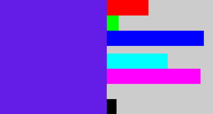 Hex color #641ce7 - purply blue