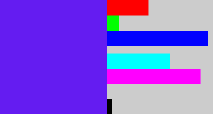 Hex color #641cf1 - purply blue