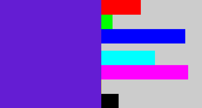 Hex color #641dd3 - purple/blue