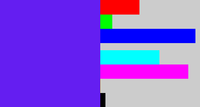 Hex color #641ef1 - purply blue