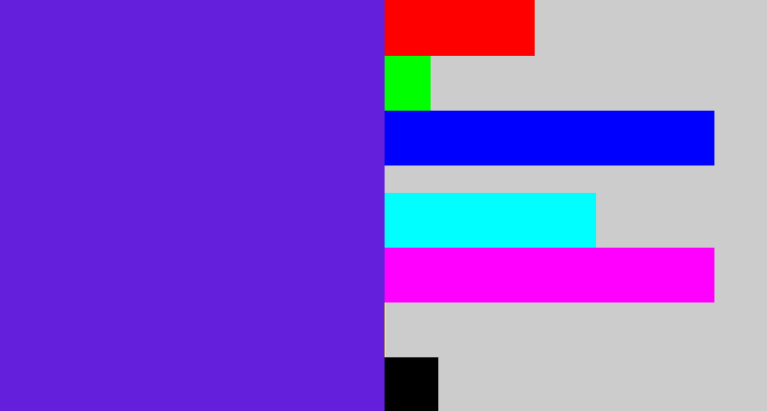 Hex color #641fdc - purple/blue