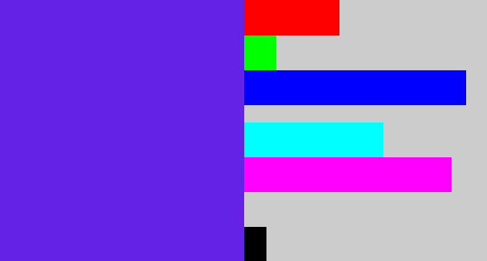Hex color #6422e7 - purply blue