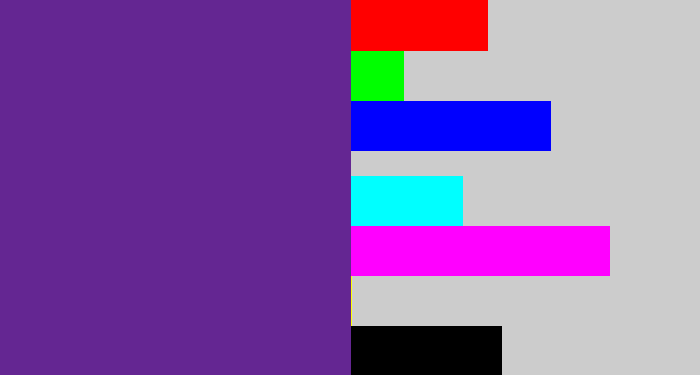 Hex color #642692 - purple