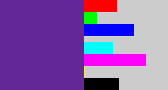 Hex color #642797 - purple
