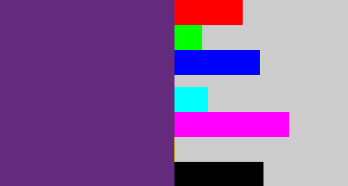 Hex color #642a7c - darkish purple