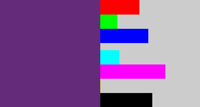 Hex color #642b7b - darkish purple
