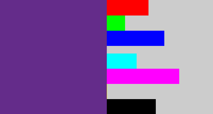 Hex color #642c8a - darkish purple