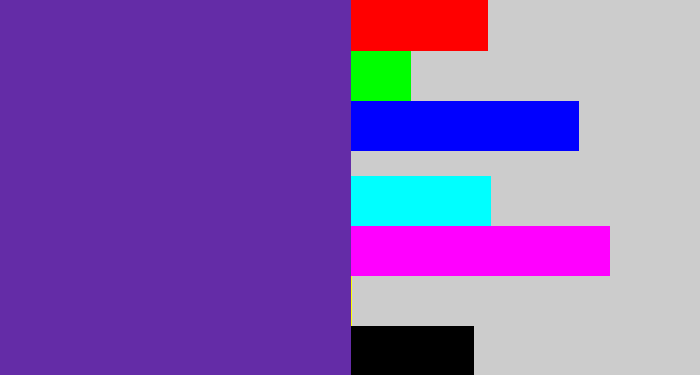Hex color #642ca7 - purple