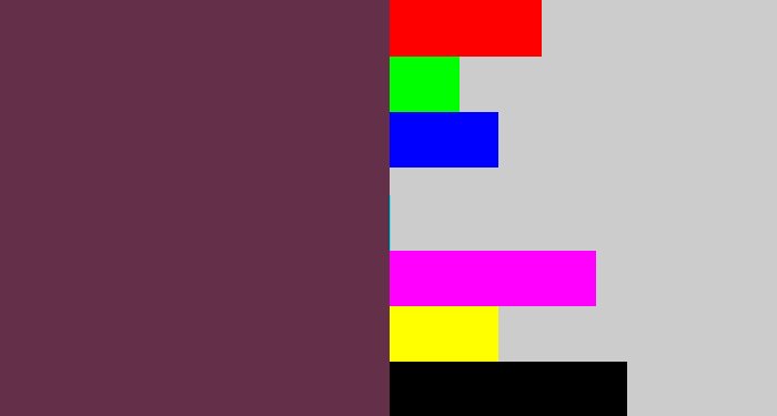 Hex color #642f48 - purple brown