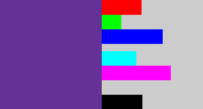 Hex color #643198 - purple