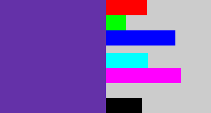 Hex color #6431a8 - purple