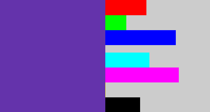 Hex color #6433ab - bluey purple