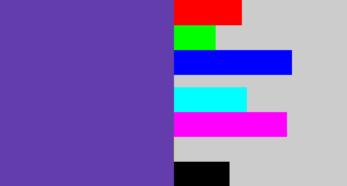 Hex color #643dad - bluey purple