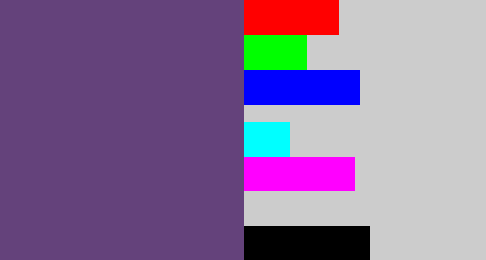 Hex color #64427b - dirty purple