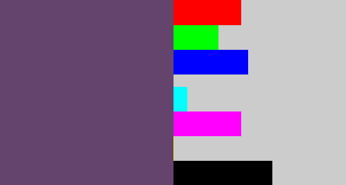 Hex color #64436d - dirty purple