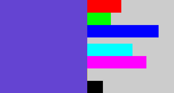 Hex color #6444d2 - bluey purple