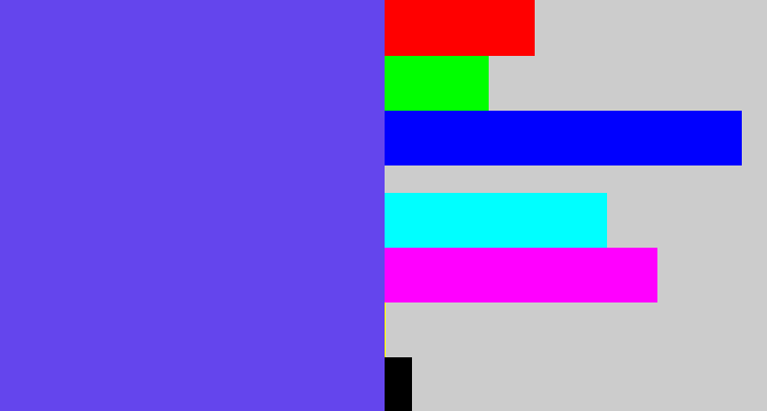 Hex color #6445ed - purpleish blue