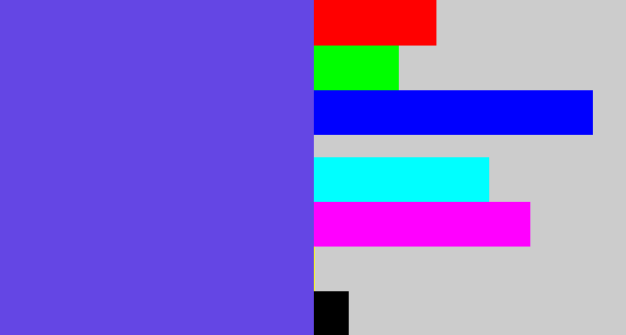 Hex color #6446e4 - purpleish blue