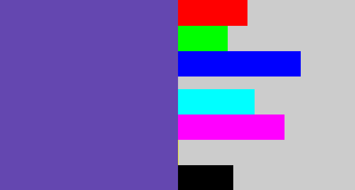 Hex color #6447b0 - bluey purple