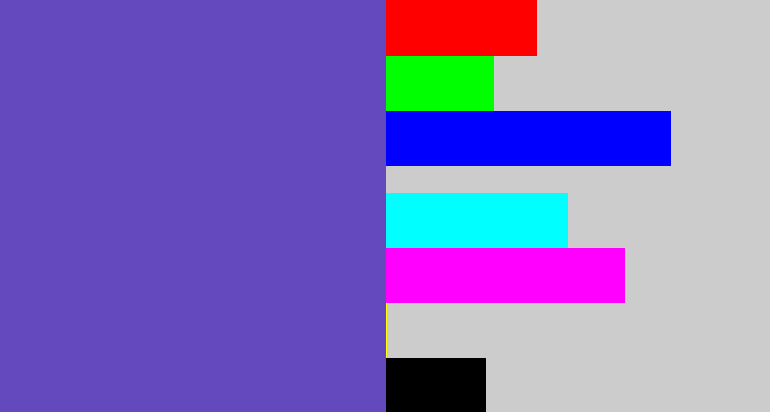 Hex color #6448bd - bluey purple