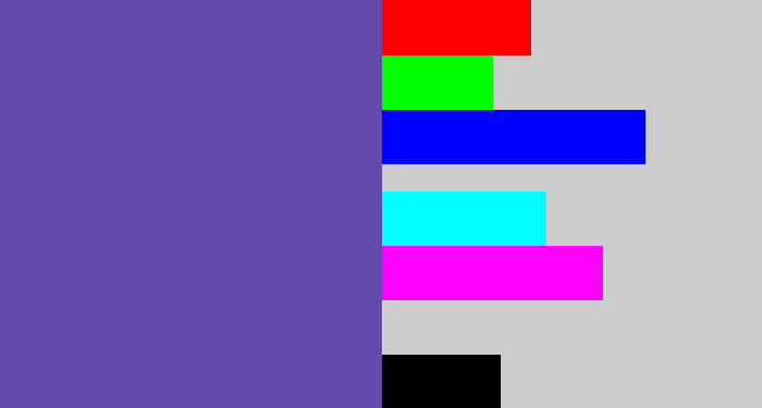Hex color #6449af - bluey purple