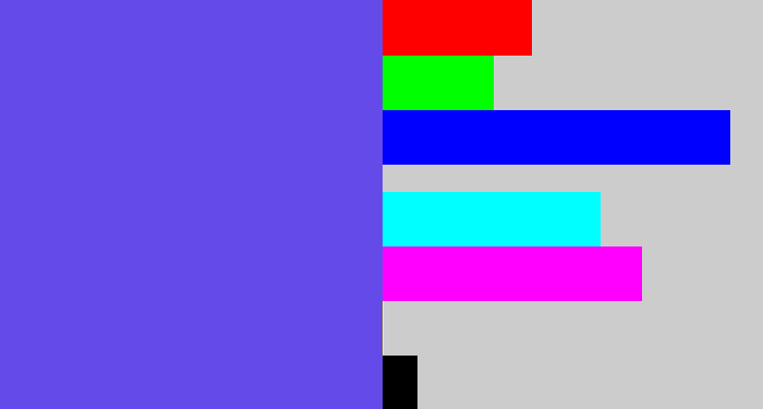 Hex color #644ae9 - purpleish blue