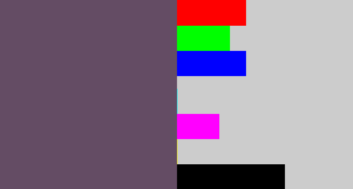 Hex color #644c64 - dirty purple