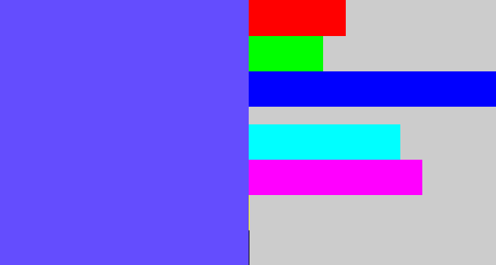 Hex color #644dfe - purpleish blue
