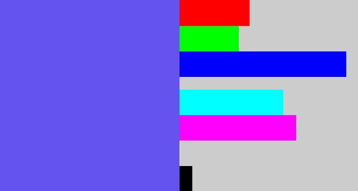 Hex color #6453ee - purpleish blue