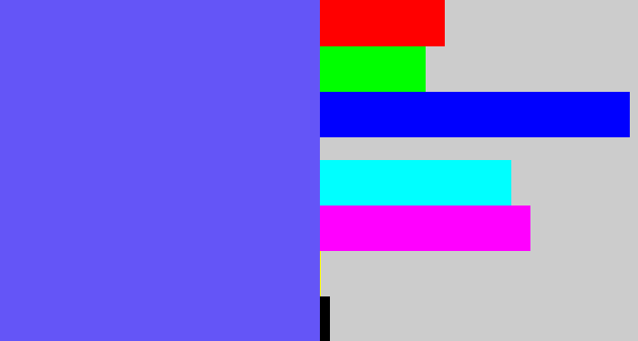 Hex color #6455f7 - purpleish blue