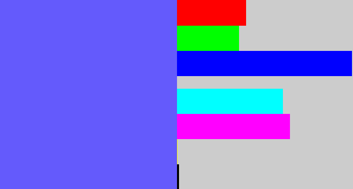 Hex color #645afc - purpleish blue