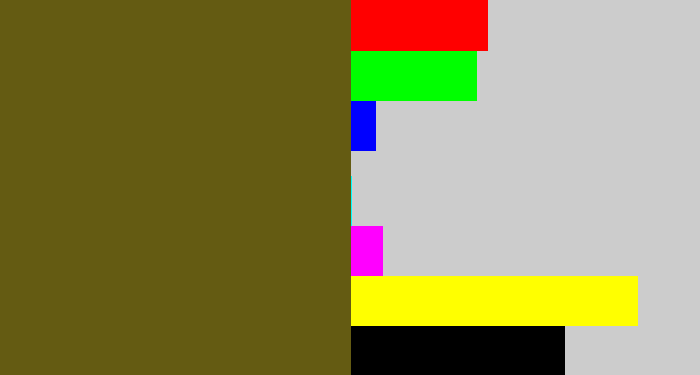 Hex color #645b12 - greenish brown