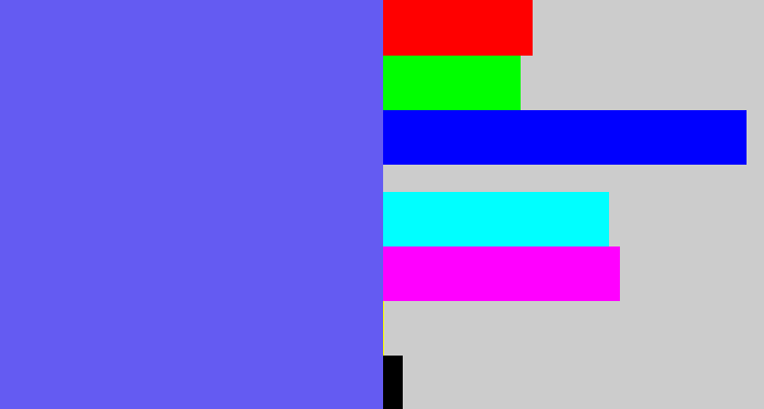 Hex color #645bf2 - purpleish blue
