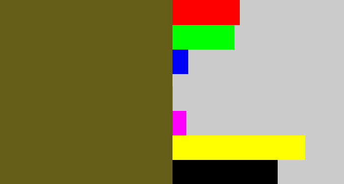 Hex color #645c17 - greenish brown