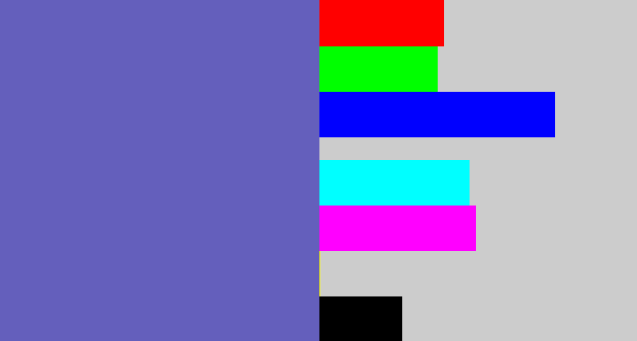 Hex color #645fbc - iris