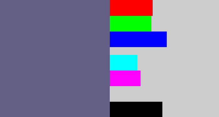 Hex color #646085 - purplish grey