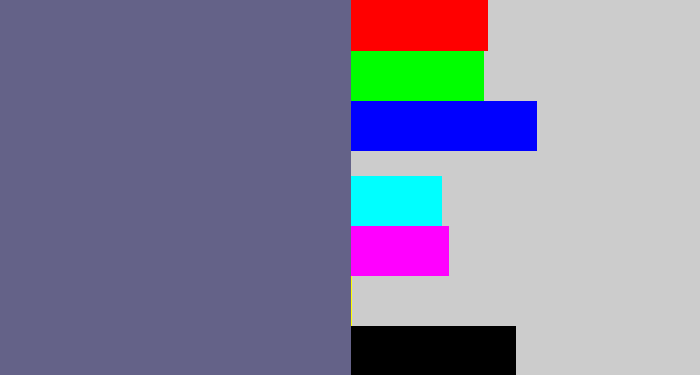 Hex color #646288 - purplish grey