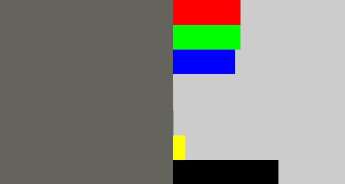 Hex color #64645d - slate grey
