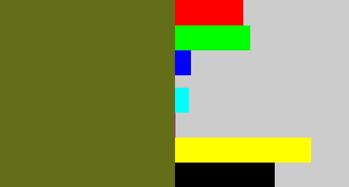 Hex color #646d18 - brown green