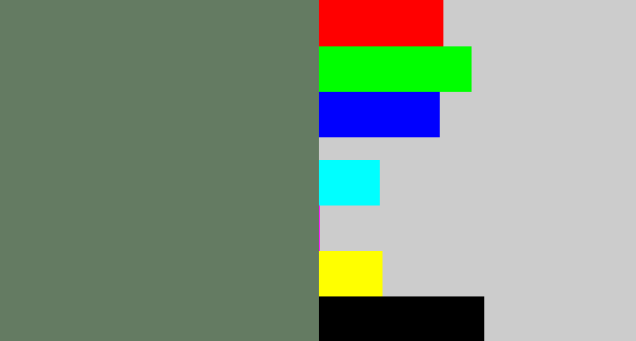 Hex color #647b62 - dark sage