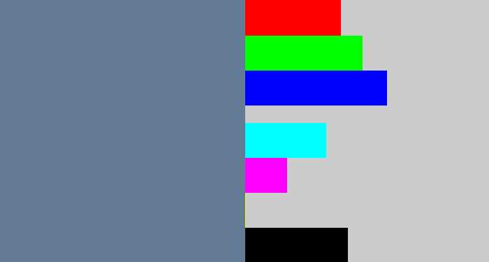Hex color #647b95 - grey/blue