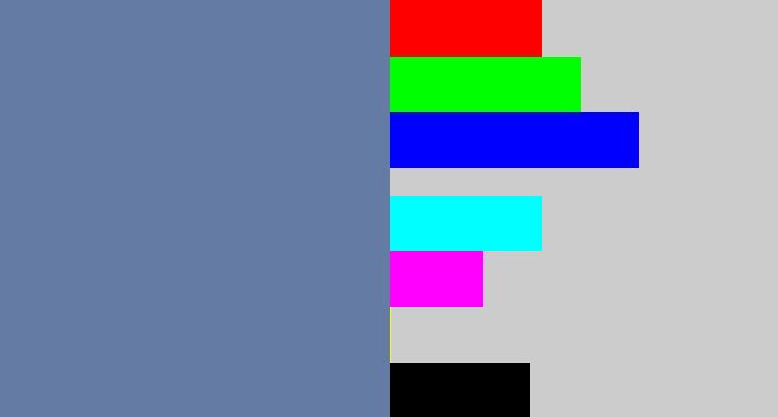 Hex color #647ca3 - greyish blue