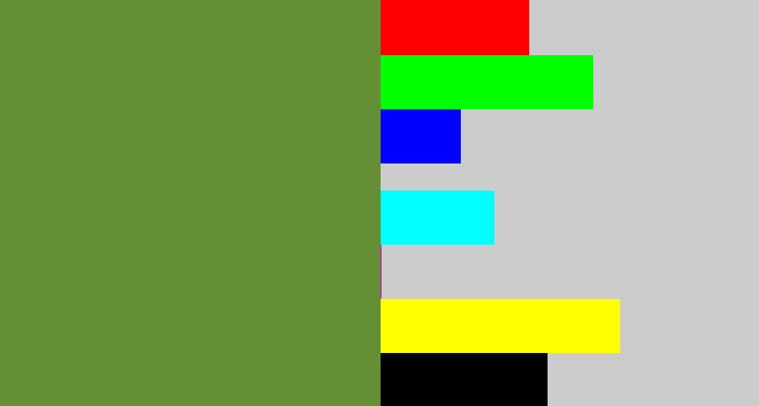 Hex color #648f35 - moss green